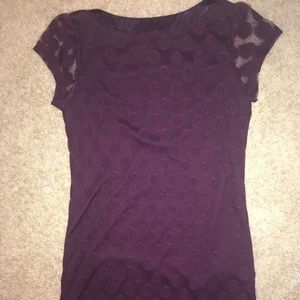 Purple Lace Polka-Dot Dress